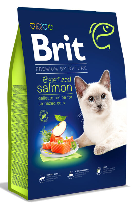 Brit Premium Somonlu Kısırlaştırılmış Kedi Maması 8kg - 1