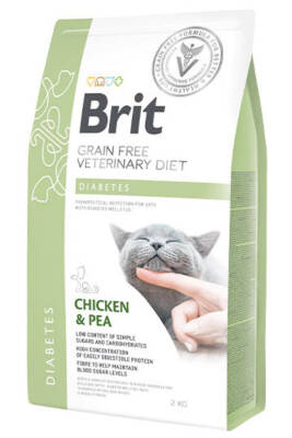 Brit Veterinary Diet Diabetes Diyabet Hastalığı olan Kediler için Tahılsız Kedi Maması 2KG - 1
