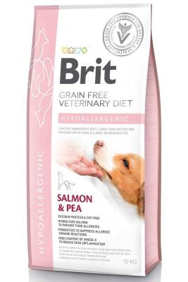 Brit Veterinary Diet Hypo-Allergenic Cilt Sağlığı Destekleyici Somonlu Tahılsız Köpek Maması 12kg - 1