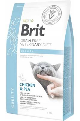 Brit Veterinary Diet Obesity Kilo Kontrolü için Tahılsız Kedi Maması 2kg - 1