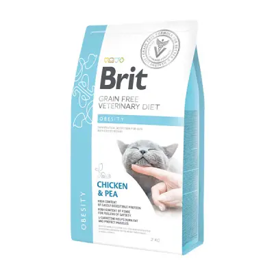 Brit Veterinary Diet Obesity Kilo Kontrolü İçin Tahılsız Kedi Maması 2KG - 1