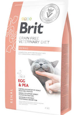 Brit Veterinary Diet Yumurtalı Tahılsız Renal Böbrek Hastası Kedi Maması 2KG - 1