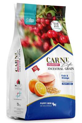 Carni Life Cranberry Ancestral Grain Balık ve Portakal Mini Yavru Köpek Maması 2,5kg - 1