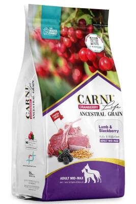 Carni Life Cranberry Ancestral Grain Kuzu ve Böğürtlen Medium&Maxi Yetişkin Köpek Maması 12kg+3kg - 1