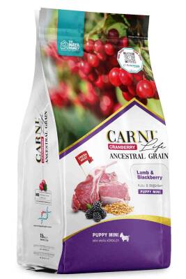 Carni Life Cranberry Ancestral Grain Kuzu ve Böğürtlen Mini Yavru Köpek Maması 7kg - 1