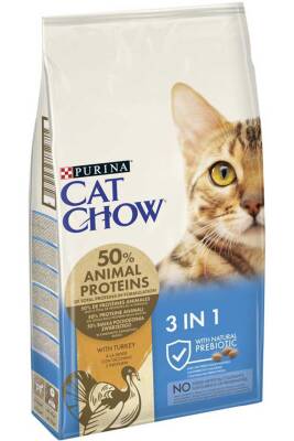 Cat Chow 3in1 Doğal Prebiyotikli Hindi Etli Yetişkin Kedi Maması 15 kg - 1