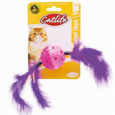 Catlife Zilli Tüylü Top Kedi Oyuncağı - 1