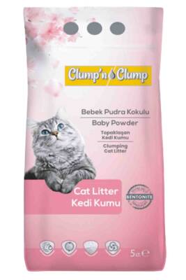 Clump'n&Clump Bebek Pudralı Kedi Kumu 5lt - 1