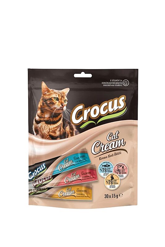 Crocus Multipack Krema Ek Besin Takviyesi Kedi Ödülü 30x15 Gr - 1