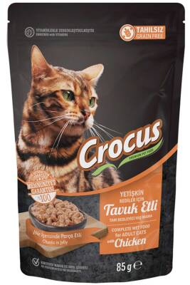 Crocus Tahılsız Kedi Tavuklu Pouch Jöleli Yaş Mama 85gr - 1