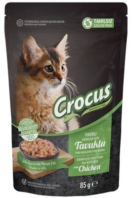 Crocus Tahılsız Yavru Kedi Tavuklu Pouch Jöleli Yaş Mama 85gr - 1