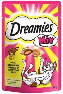 Dreamies İçi Dolgulu Sığır Etli ve Peynirli Kıtır Kedi Ödül Maması 60gr - 1