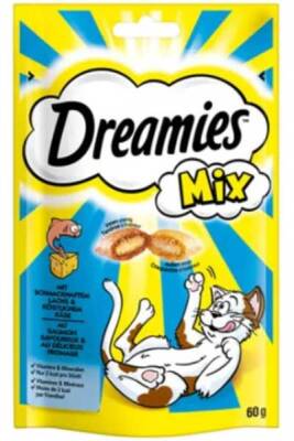 Dreamies Mix İçi Dolgulu Somonlu ve Peynirli Kıtır Kedi Ödül Maması 60gr - 1