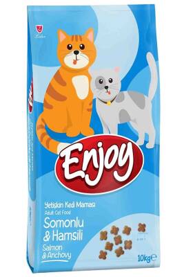 Enjoy Somonlu ve Hamsili Yetişkin Kedi Maması 10kg - 1