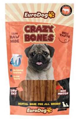 EuroDog Crazy Bones Naturel Burgu Kemik Çubuk Köpek Ödül Maması 12cm(20li) - 1