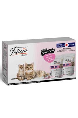 Felicia Düşük Tahıllı Hipoalerjenik Kuzu Etli Yavru Kedi Başlangıç Seti Ve Yavru Kedi Maması 500gr+500gr - 1