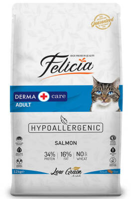 Felicia Düşük Tahıllı Hipoalerjenik Somonlu Yetişkin Kedi Maması 12kg - 1