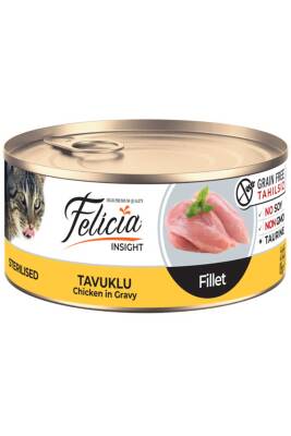 Felicia Tahılsız Sterilised Tavuklu Fileto Yaş Kedi Maması 85gr - 1