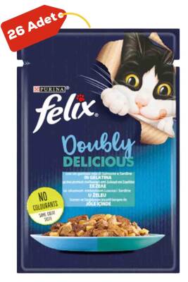 Felix Çifte Lezzet Somonlu ve Sardalyalı Kedi Konservesi 26x85gr 26lı - 1