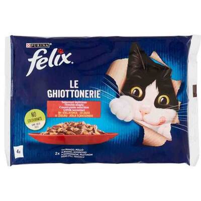 Felix Multipack Sığır ve Tavuk Etli Yetişkin Kedi Konservesi 4x85gr - 1