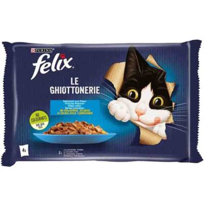 Felix Multipack Somonlu ve Ton Balıklı Yetişkin Kedi Konservesi 4x85gr - 1