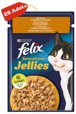 Felix Sensations Tavuklu ve Havuçlu Yetişkin Kedi Konservesi 26x85gr 26lı - 1