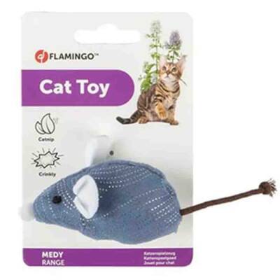 Flamingo Catnipli Peluş ve Sesli Fare Kedi Oyuncağı - 1