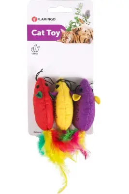 Flamingo Catnipli Süper Fare Kedi Oyuncağı 6cm 3 Adet - 1