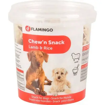 Flamingo Chewn Snack Bones Lamb Rice-Kuzu Pirinçli Köpek Ödül Maması 500gr - 1