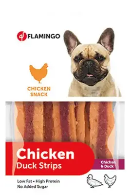 Flamingo Chicken Duck Strips Tavuk Ve Ördekli Şerit Köpek Ödül Maması 85gr - 1