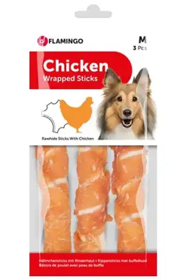 Flamingo Chicken Wrap Çubuk 17cm Köpek Ödül Maması 3lü 155gr - 1