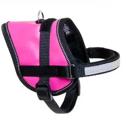 Flamingo Reflektörlü ve İsimlikli Köpek Göğüs Tasması 26-35cm Pembe - 1