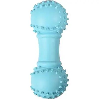 Flamingo Rubber Sesli Dumbell Köpek Oyuncağı 10cm Mavi - 1