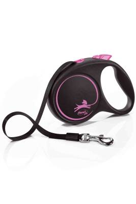 Flexi Black Design Pembe Otomatik Şerit Gezdirme Kayışı 5m (M) - 1