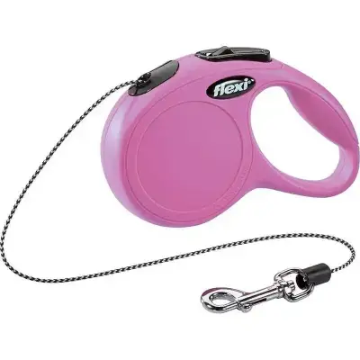 Flexi New Classic Otomatik İp Köpek Gezdirme Kayışı 3mt (XS) Pembe - 1