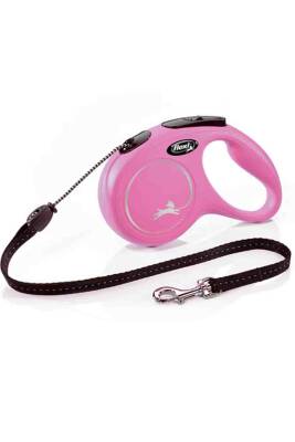 Flexi New Classic Otomatik İp Köpek Gezdirme Kayışı 5m (M) Pembe - 1