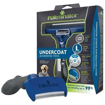 Furminator Uzun Tüylü Büyük Irk Köpekler için Köpek Tarağı (L) - 1