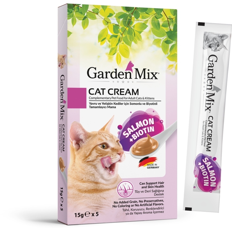 Garden Mix Biotin ve Somonlu Kedi Kreması 5x15gr - 1