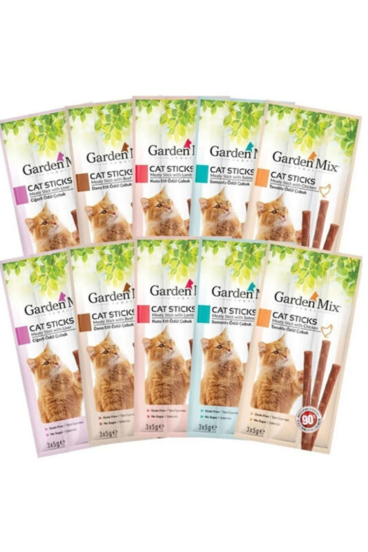 Garden Mix Karışık Kedi Stick Ödül Çubuğu - 10 Adet - 1