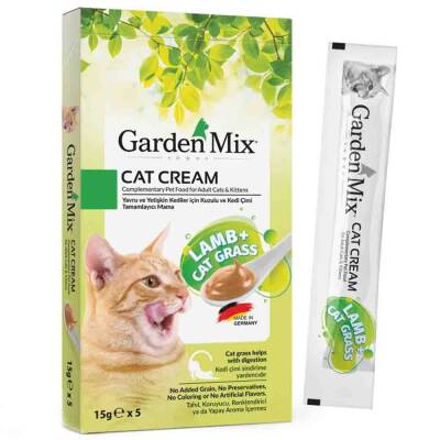 Garden Mix Kedi Çimi ve Kuzulu Kedi Kreması 5x15gr - 1