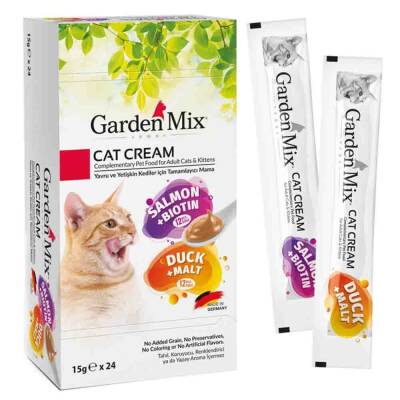 Garden Mix Somon ve Ördekli Kedi Kreması XXL 24x15gr - 1