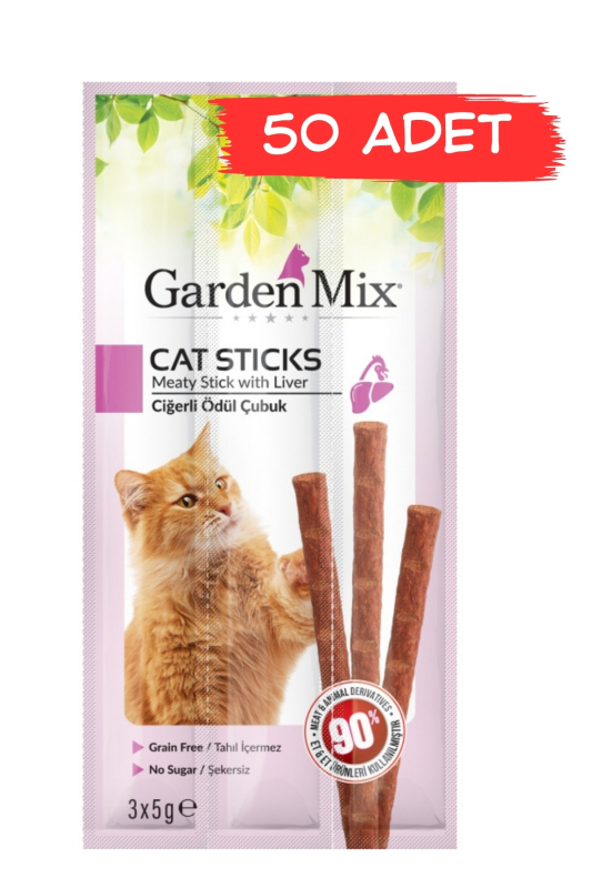 Gardenmix Ciğerli Kedi Stick Ödül 3x5 Gr (50'li Kutu) - 1