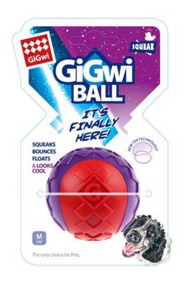 Gigwi Ball Sert Top Köpek Oyuncağı 6 cm Kırmızı-Mor - 1