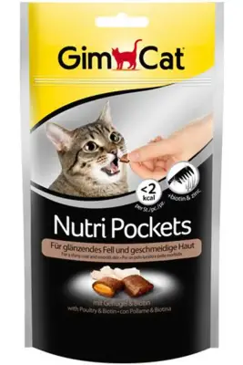 Gimcat Kedi Ödül Tableti Nutri Pockets Tavuk Biotin 60gr - 1