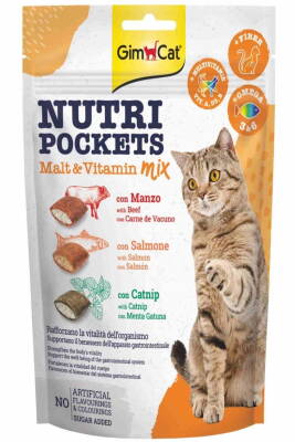 GimCat Nutripockets Malt ve Multivitamin Mix Kedi Ödülü 150gr - 1