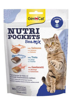 GimCat Nutripockets Sea Mix Taurinli Kedi Ödülü 150gr - 1