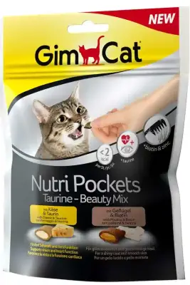 GimCat Nutripockets Taurin-Beauty Mix Kedi Ödülü 150gr - 1