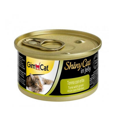 GimCat Shinycat Ton Balıklı ve Çimenli Kedi Konservesi 70gr - 1