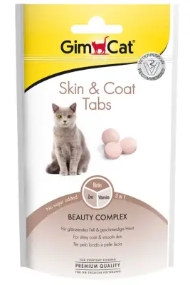 Gimcat Skin Coat Tabs Deri ve Tüy Sağlığı için Kedi Ödül Tableti 40gr - 1