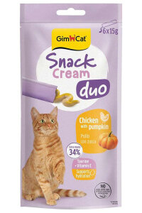 Gimcat Snack Cream Duo Tavuk Etli ve Balkabaklı Ek Besin Kedi Ödülü 6 x 15 Gr - 2